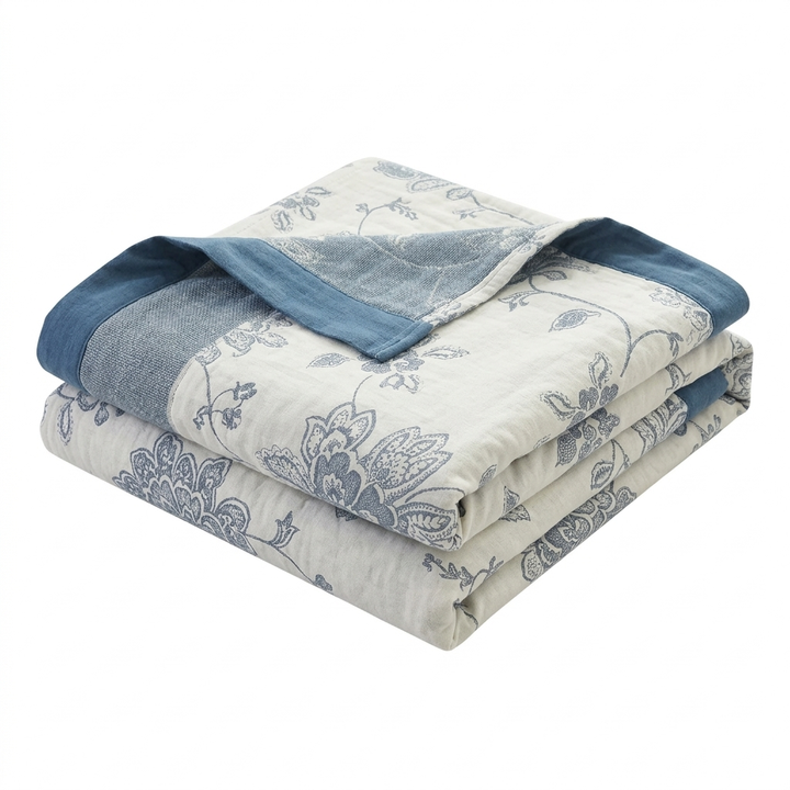 Five Layer Floral Cotton Gauze Blanket