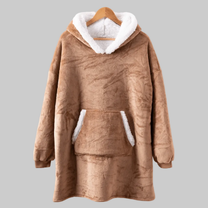 Oversized Fleece Hoodie Blanket with Extra-Large Hood