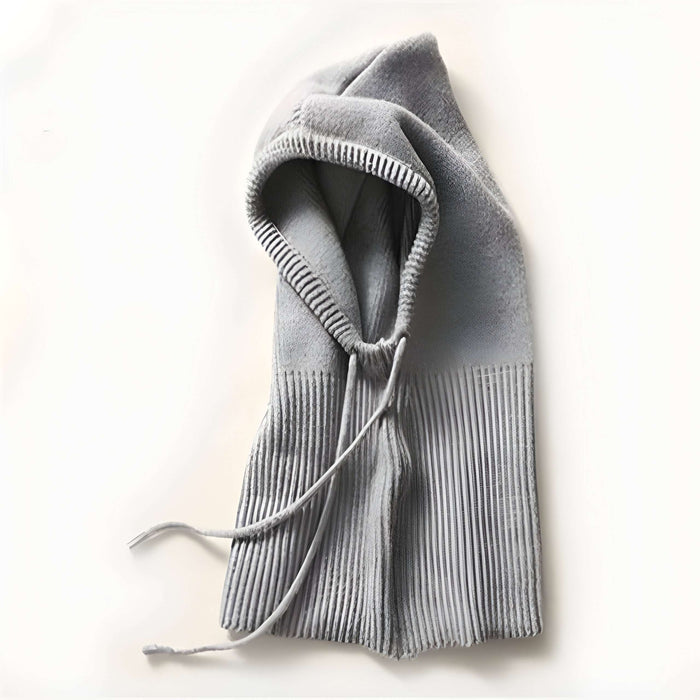 Plushridge™ Hooded Knit Beanie in Soft Wool Blend with Drawstrings