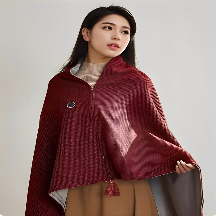 Plushridge™ USB Heated Shawl Blanket with 3 Heat Settings