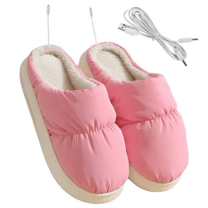 Plushridge™ USB Heated Slippers with Non-Slip Sole, Plush Lined