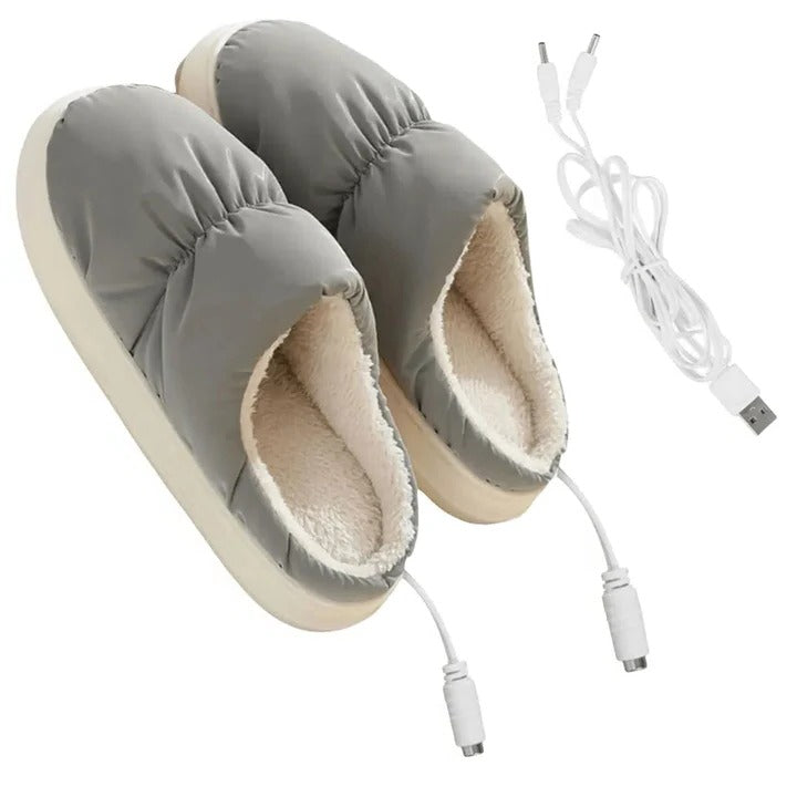 Plushridge™ USB Heated Slippers with Non-Slip Sole, Plush Lined