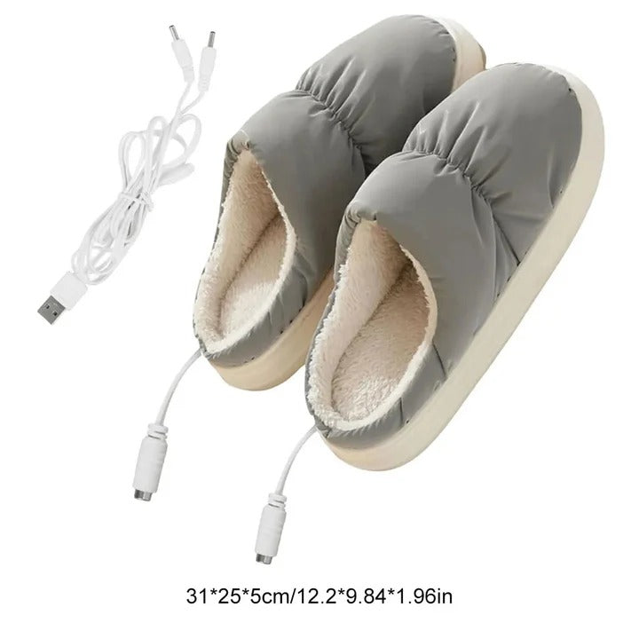 Plushridge™ USB Heated Slippers with Non-Slip Sole, Plush Lined