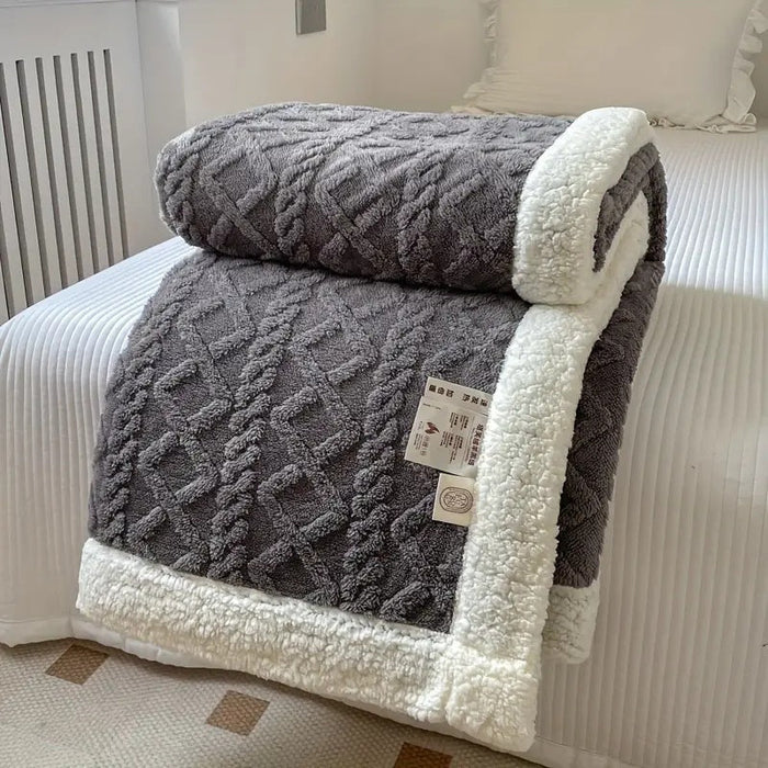 Plushridge™ Reversible Brushed Sherpa Blanket – Heavy, Warm and Soft