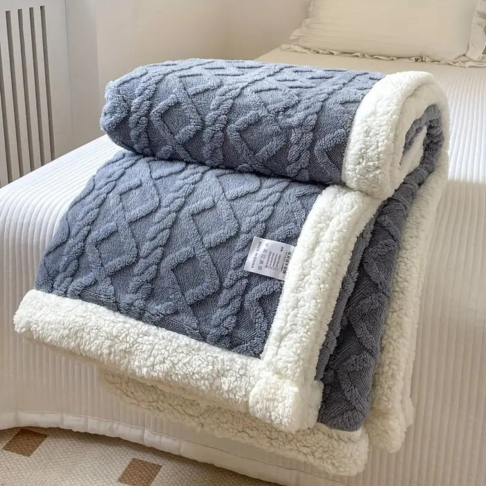 Plushridge™ Reversible Brushed Sherpa Blanket – Heavy, Warm and Soft