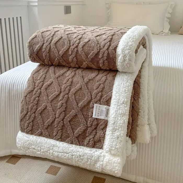 Plushridge™ Reversible Brushed Sherpa Blanket – Heavy, Warm and Soft