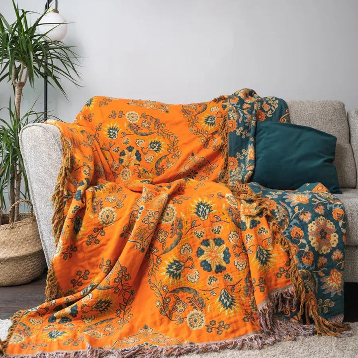 Plushridge™ Vintage Floral Reversible Throw Blanket With Two Styles