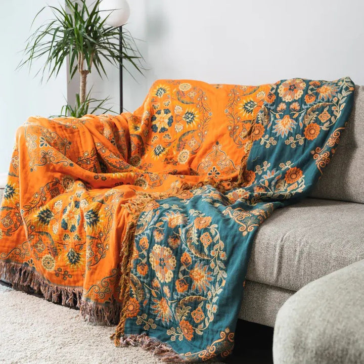 Plushridge™ Vintage Floral Reversible Throw Blanket With Two Styles