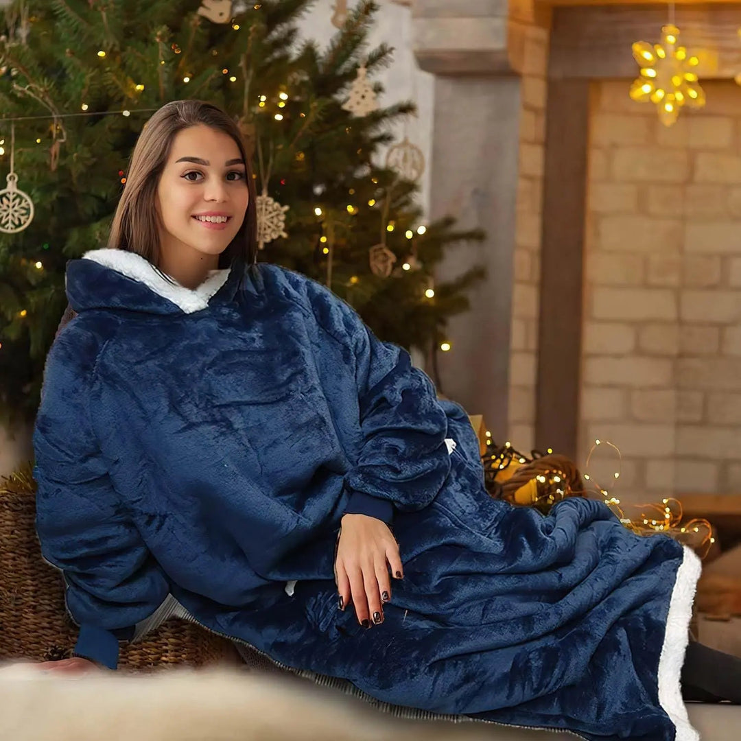 Giant Oversized Hoodie Blanket in Thick Brushed Fleece