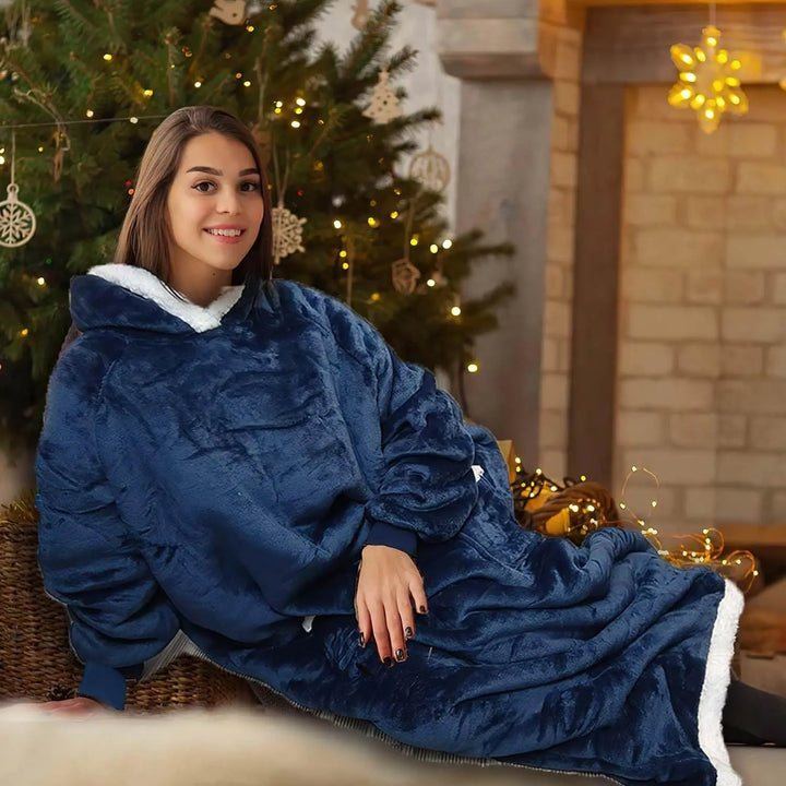 Giant Oversized Hoodie Blanket in Thick Brushed Fleece