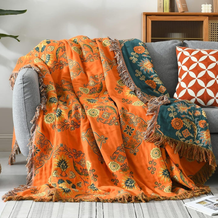 Plushridge™ Vintage Floral Reversible Throw Blanket With Two Styles
