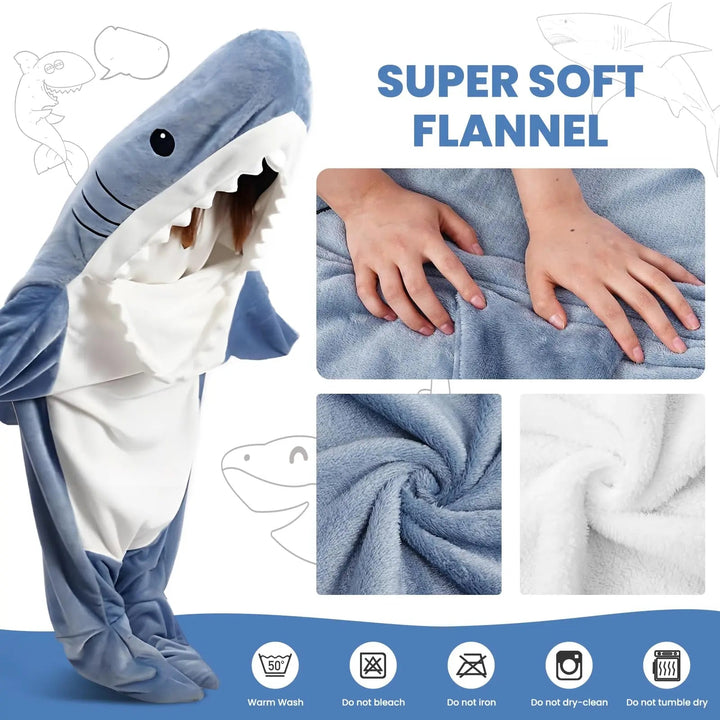 Wearable Shark Hoodie Blanket in Four Lengths for All Ages
