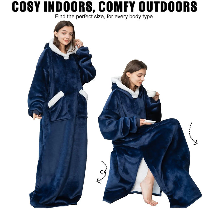 Giant Oversized Hoodie Blanket in Thick Brushed Fleece