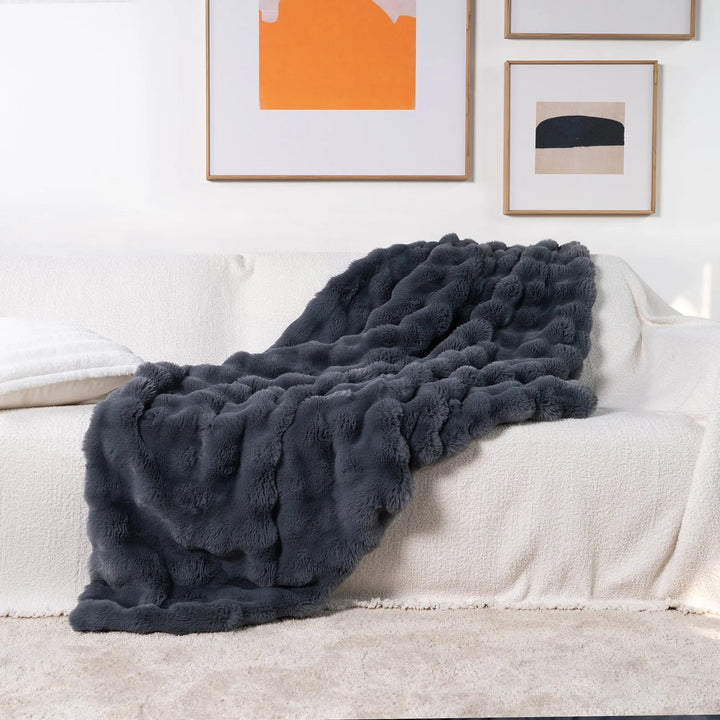 Plush Faux Fur Throw Blanket