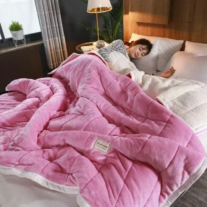 Plushridge™ Thick Coral Fleece Flannel Blanket, Silky Soft and Warm