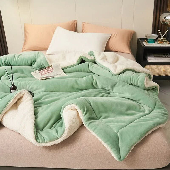 Plushridge™ Reversible Sherpa Fleece Blanket for Bed and Couch