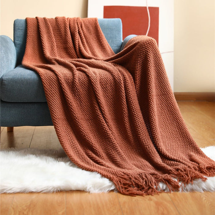 Plushridge™ Scandinavian Knit Blanket – Soft Throw for Couch and Bed