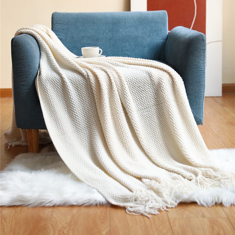 Nordic knitted blanket - Soft &amp; Cozy - Perfect for living room, bedroom &amp; terrace