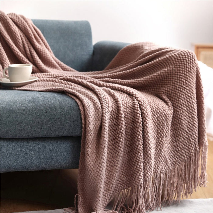 Plushridge™ Scandinavian Knit Blanket – Soft Throw for Couch and Bed