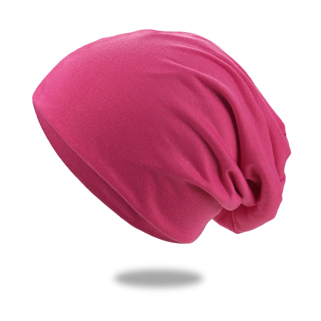 Slouchy Beanie Hat with Breathable Stretch Knit