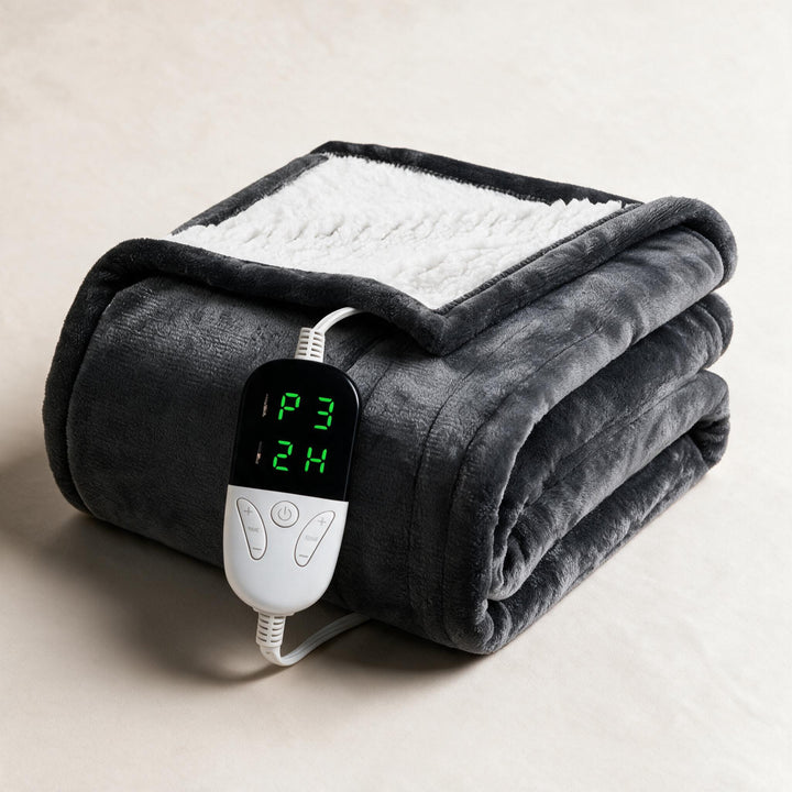 Plushridge™ Sherpa Heated Throw with 6 Heat Settings &amp; Timer