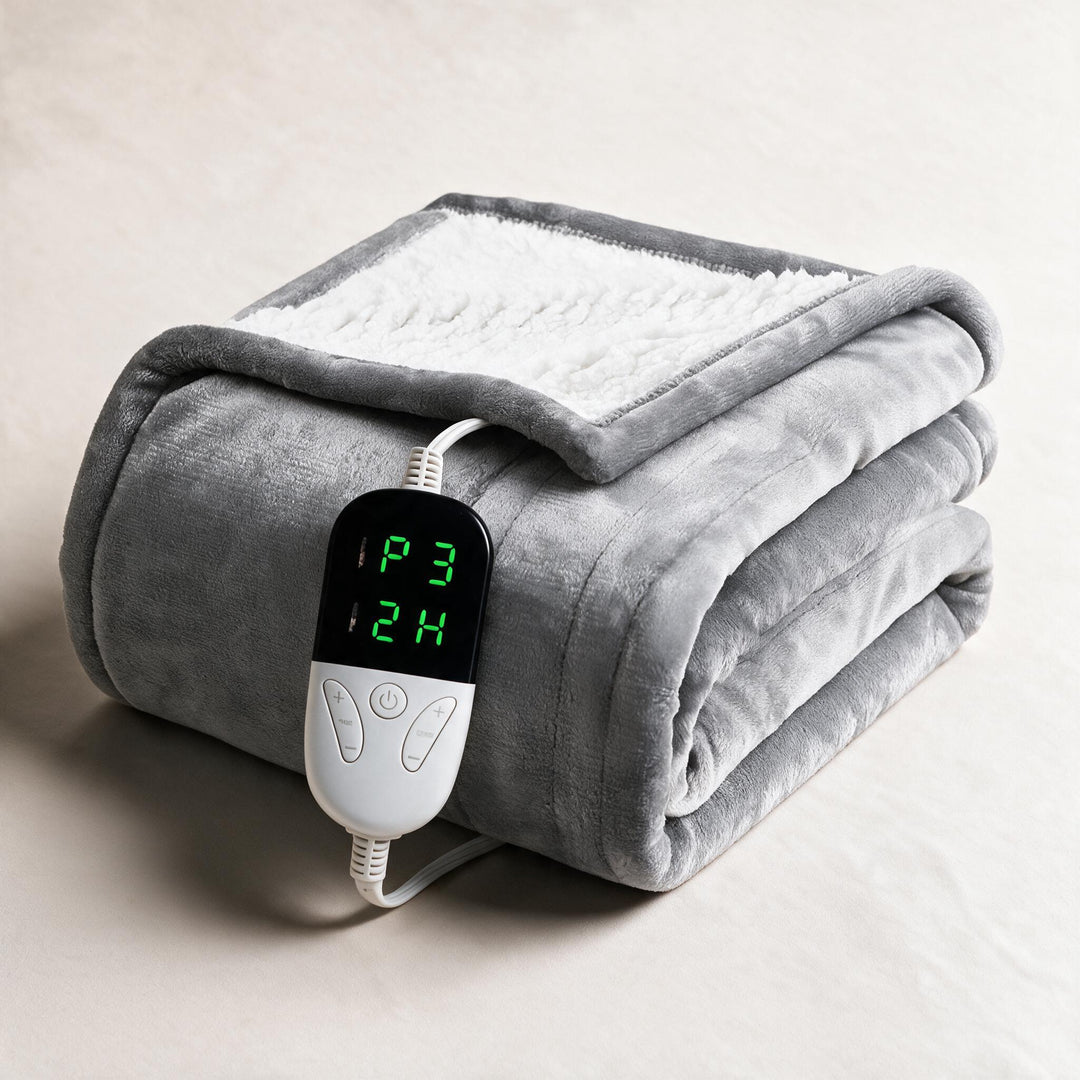 Plushridge™ Sherpa Heated Throw with 6 Heat Settings &amp; Timer