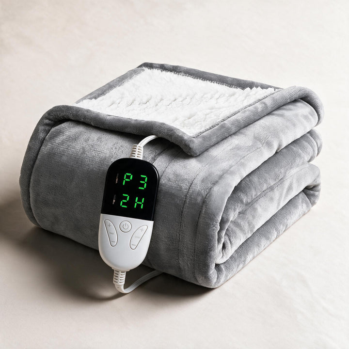 Plushridge™ Sherpa Heated Throw with 6 Heat Settings &amp; Timer