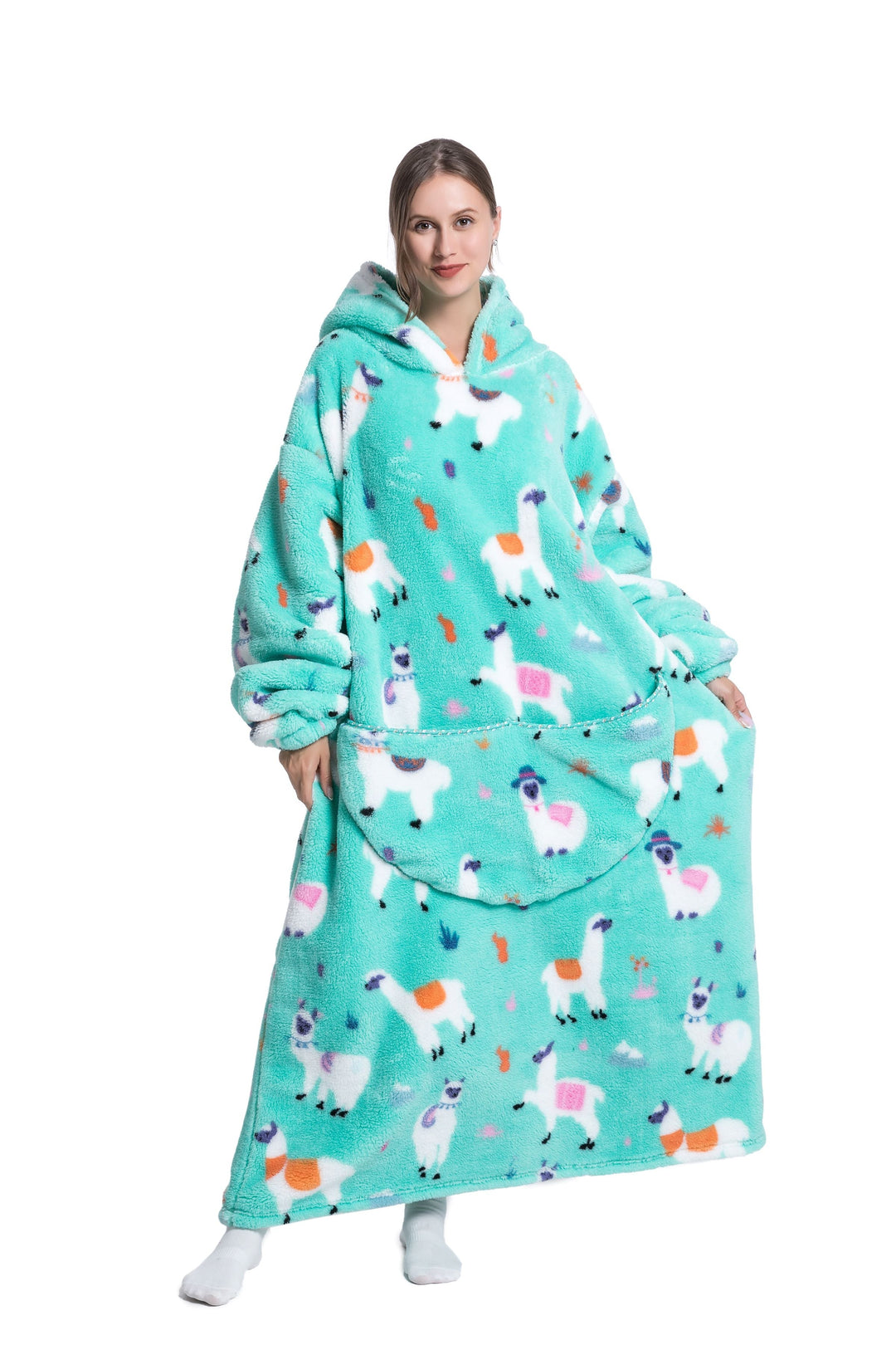 Fleece Hoodie Blanket with Hood in Fun Animal Prints