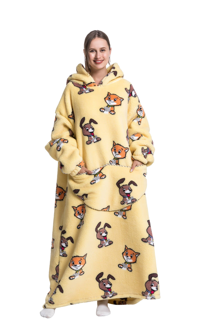 Plushridge™ Fleece Hoodie Blanket with Hood in Fun Animal Prints