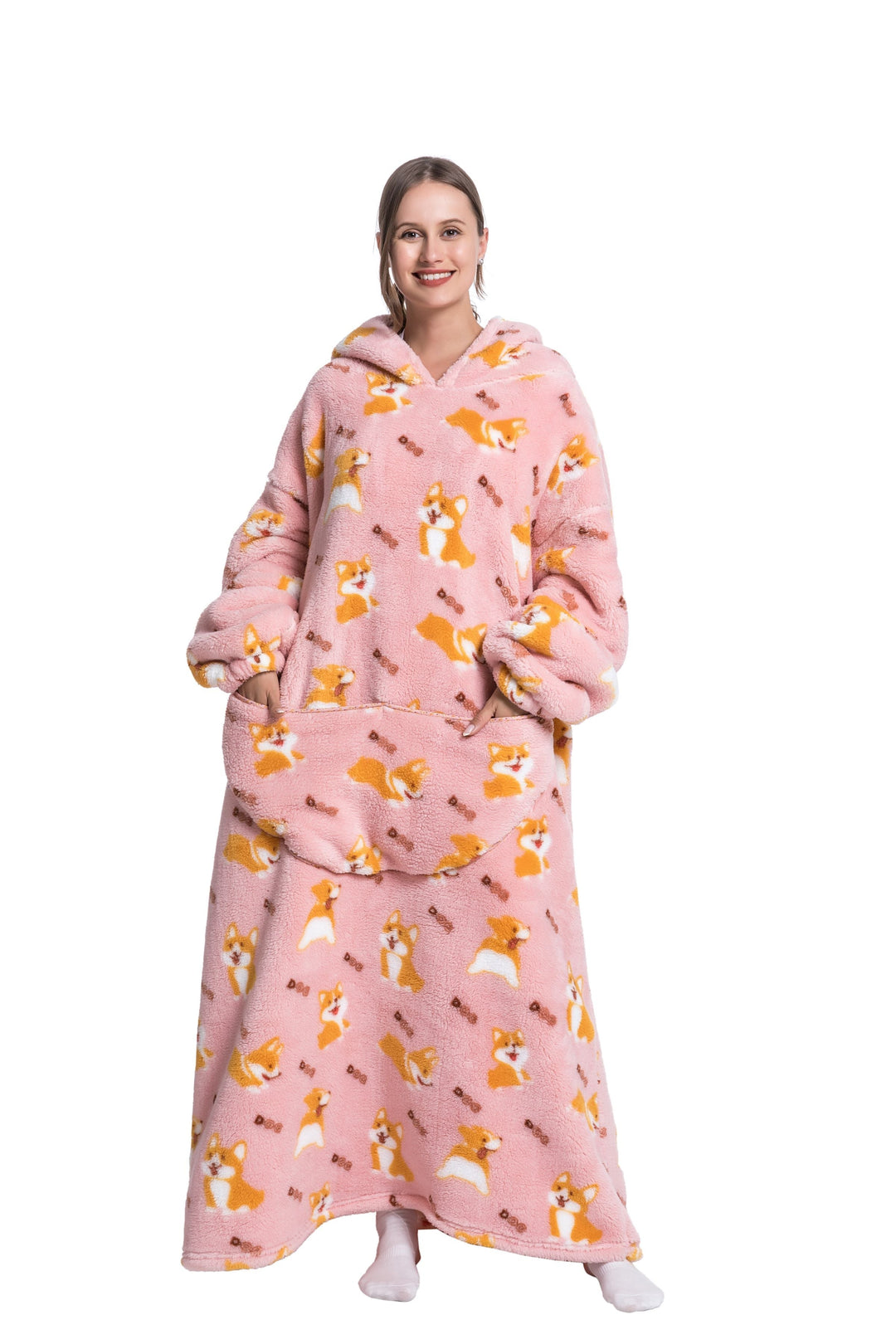 Fleece Hoodie Blanket with Hood in Fun Animal Prints