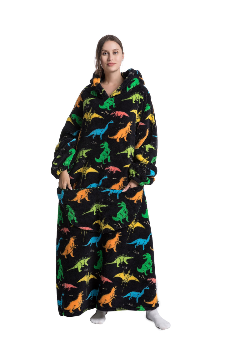 Fleece Hoodie Blanket with Hood in Fun Animal Prints