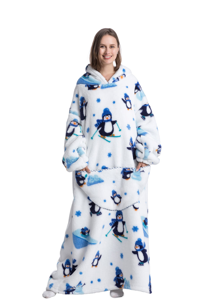 Plushridge™ Fleece Hoodie Blanket with Hood in Fun Animal Prints