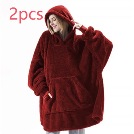 Plushridge™ Oversized Blanket Hoodie in Double-Sided Plush Fleece