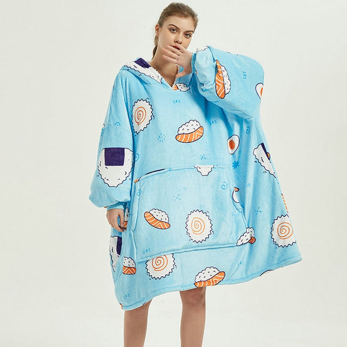 Plushridge™ Oversized Sherpa-Lined Blanket Hoodie with Kangaroo Pocket