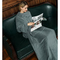 Plushridge™ Women's Wearable Fleece Blanket Robe with Sleeves and Pocket